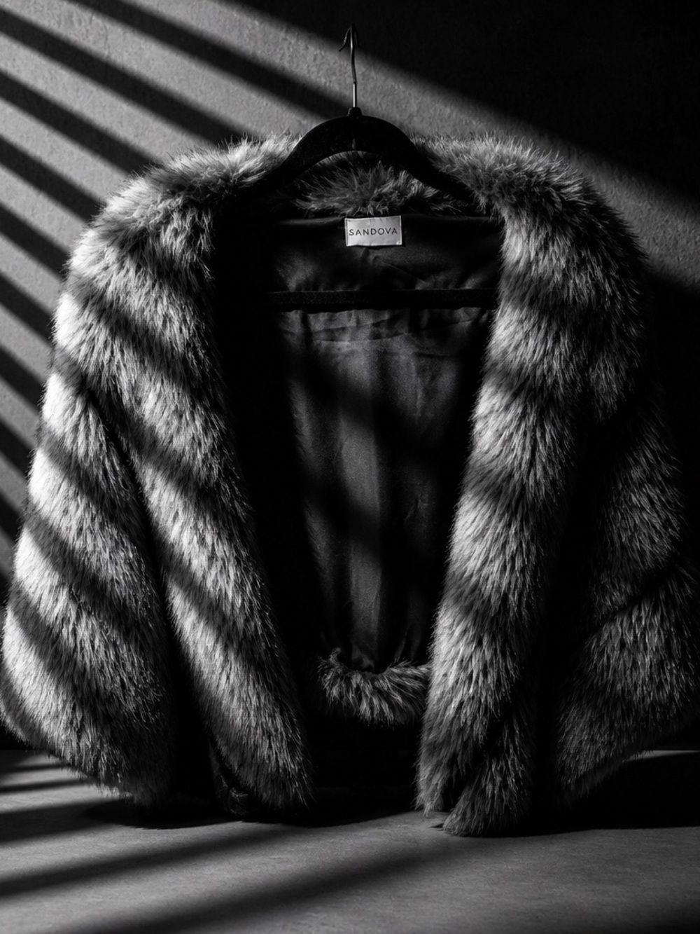 Women's Faux Fur Shawl Shrug - Gray